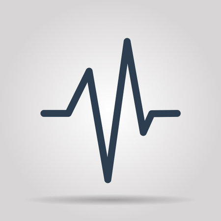 Heart beat, Cardiogram, Medical icon - Vector. Flat design style eps 10のイラスト素材