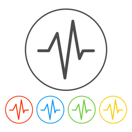 Heart beat, Cardiogram, Medical icon - Vector. Flat design style eps 10のイラスト素材