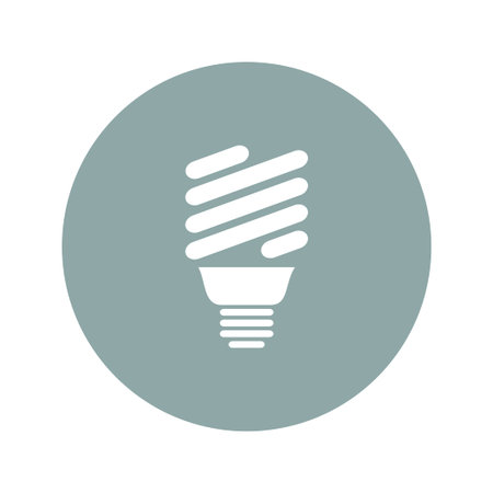 Vector energy saving fluorescent light bulb icon.のイラスト素材