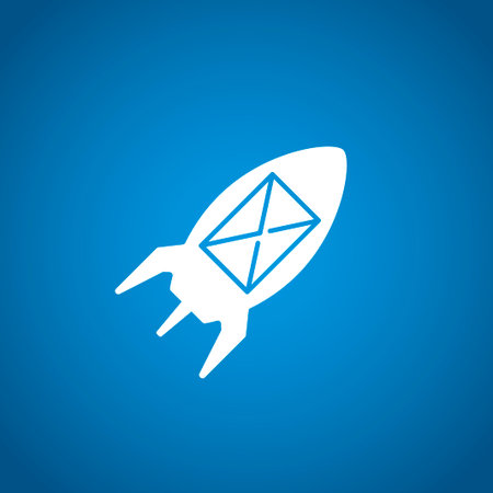 Illustration of an isolated rocket with an iconのイラスト素材