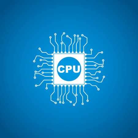Circuit board  icon. Technology scheme square symbol.のイラスト素材