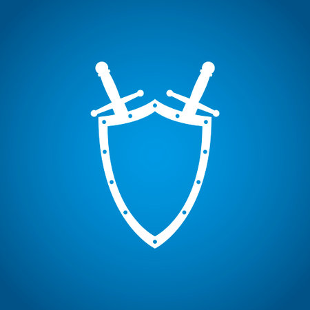 Sword and shield icon, isolated vector  のイラスト素材