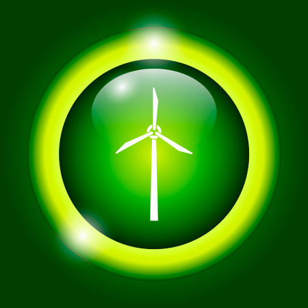 Wind turbine icon. Flat design style のイラスト素材