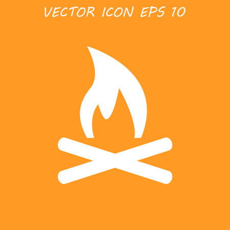 Vector Illustration of a Fire Icon. Flat design style eps 10のイラスト素材