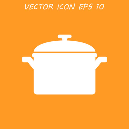 Saucepan icon. Flat design style eps 10のイラスト素材