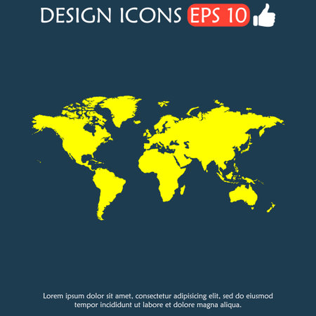 World Map Illustration. Flat design style eps 10のイラスト素材