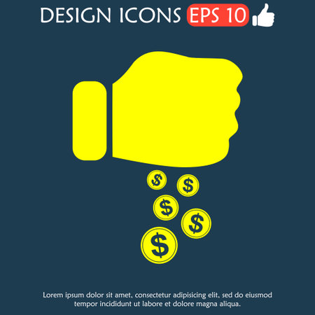 Pictograph of money in hand. Flat design style eps 10のイラスト素材