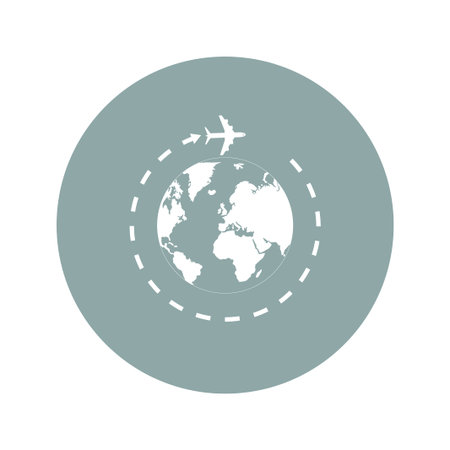 Globe and plane travel icon. Vector  Eps 10のイラスト素材