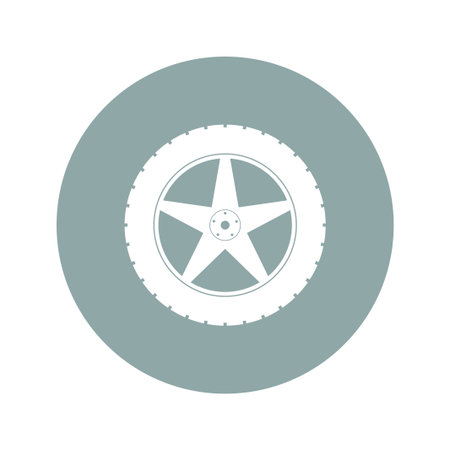 car wheel vector icon. Flat design style eps 10のイラスト素材