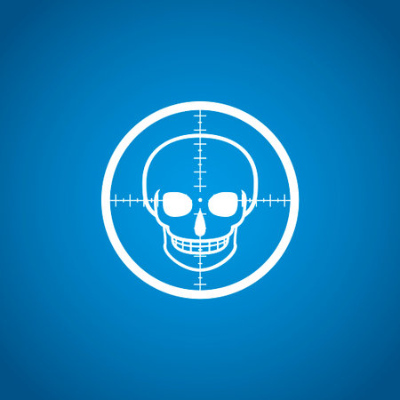 Illustration of a crosshair icon with a skullのイラスト素材