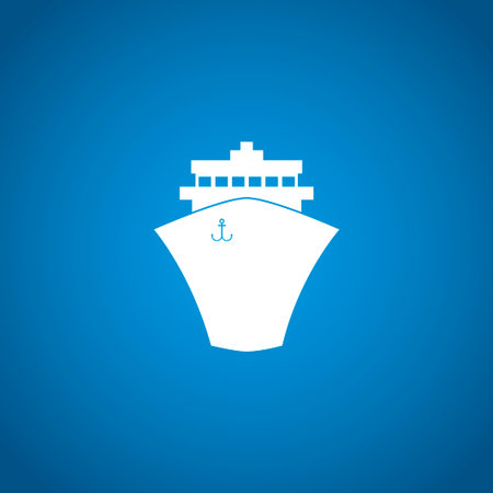Ship icon. Flat design styleのイラスト素材