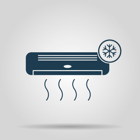 Air conditioner icon. Flat design style のイラスト素材