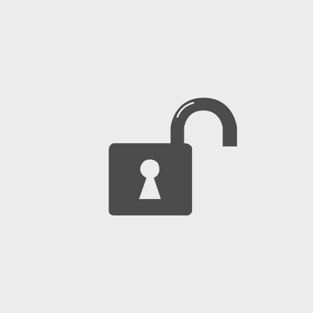 lock icon.  Flat design style のイラスト素材
