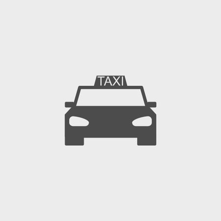 Taxi icon. Flat design style のイラスト素材