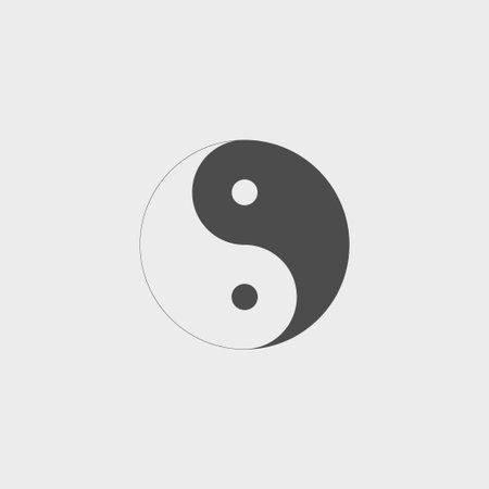 Yin Yang Symbol - Black and White Vector Illustrationのイラスト素材