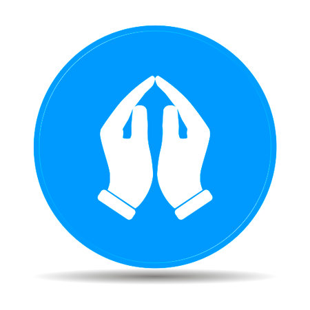 Praying hands icon, vector illustration. Flat design styleのイラスト素材