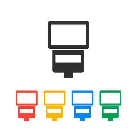 camera flash vector isolated. Flat design styleのイラスト素材