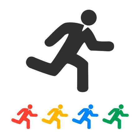 man running icon. Flat design style  のイラスト素材