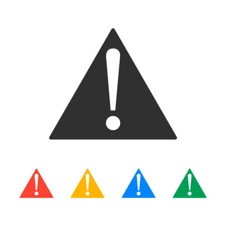 Vector attention sign with exclamation mark icon.のイラスト素材