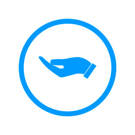 Vector protecting hands icon, isolated illustration のイラスト素材