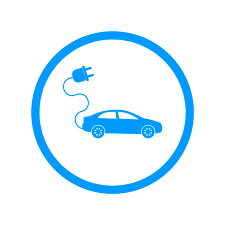electric car icon. Flat design styleのイラスト素材