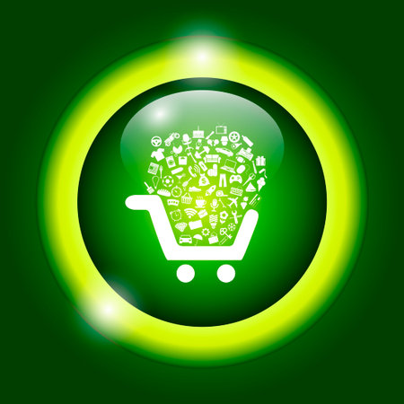 Shopping icon set. design style のイラスト素材