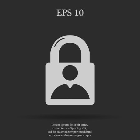 lock icon and man. Flat design style eps 10のイラスト素材