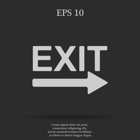 Exit icon - vector illustration. Flat design styleのイラスト素材