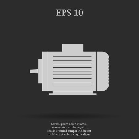Electric motor icon, Vector flat Illustration EPSのイラスト素材
