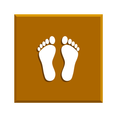 footprint - icon. Flat design styleのイラスト素材