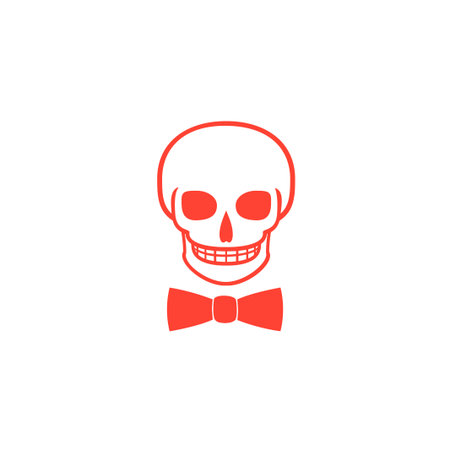 Skull icon isolated, tie. Flat design style のイラスト素材