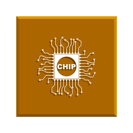Vector chip icon, isolated vector  illustrationのイラスト素材