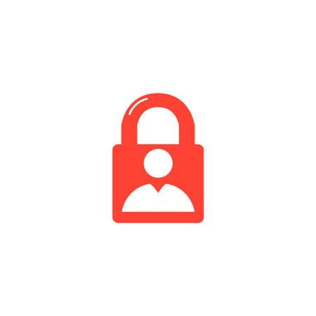 lock icon and man. Flat design style のイラスト素材