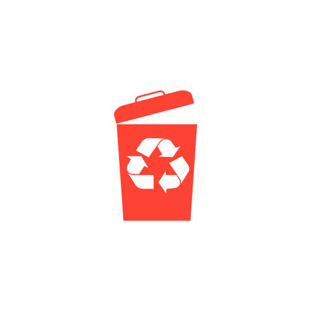 Trash can icon, vector  illustration flatのイラスト素材