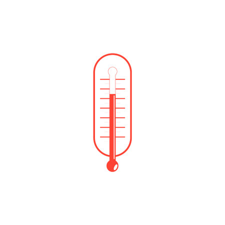 Flat style with long shadows, thermometer vector icon illustration