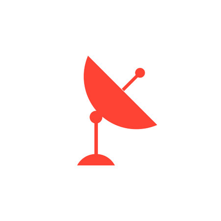 Vector satellite dish icon.  Flat design style のイラスト素材