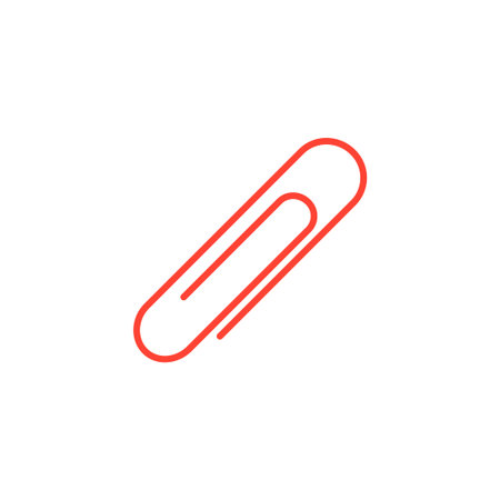 Paper clip icon. Flat design style. のイラスト素材