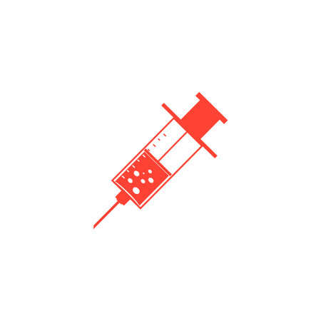 Medical syringe. Flat design style のイラスト素材