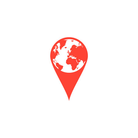 Pictograph of globe. Map pointer. Illustration vector のイラスト素材