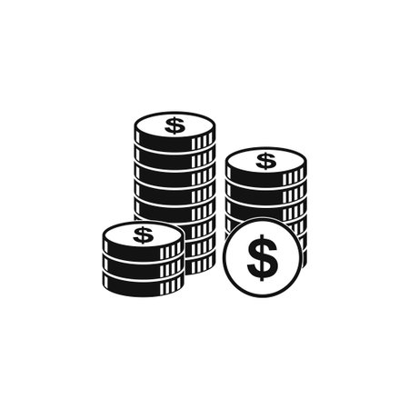 stack of coins icon. Design style eps 10のイラスト素材