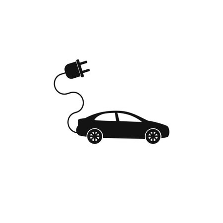 electric car icon. Flat design style eps 10のイラスト素材