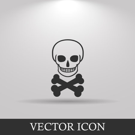 Skull icon isolated. Flat design style eps 10のイラスト素材
