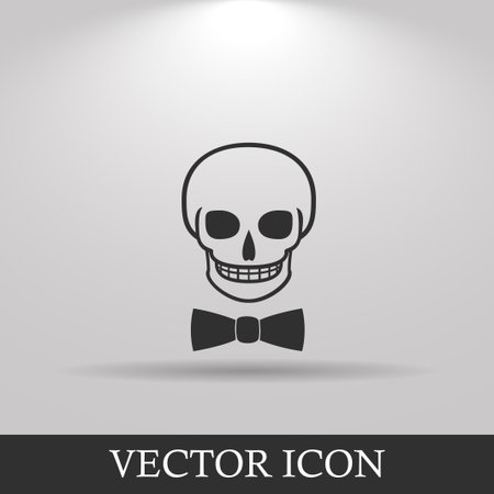 Skull icon isolated, tie. Flat design style eps 10のイラスト素材