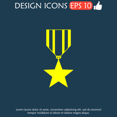 medal icon. Flat design style EPS 10のイラスト素材