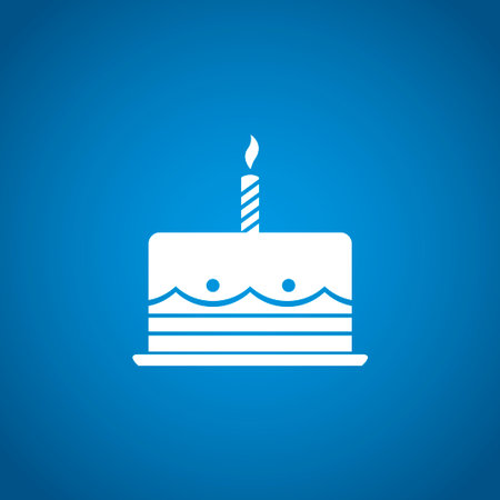 Birthday cake web icon. Flat design style eps 10のイラスト素材