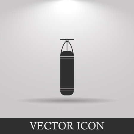 The Punching Bag icon. Boxing symbol. Flat Vector illustrationのイラスト素材
