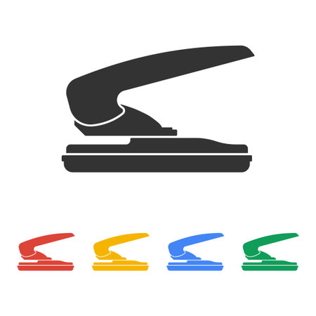 two hole paper puncher icon, vector illustrationのイラスト素材