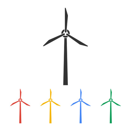 Wind turbine icon. Flat design style eps 10のイラスト素材