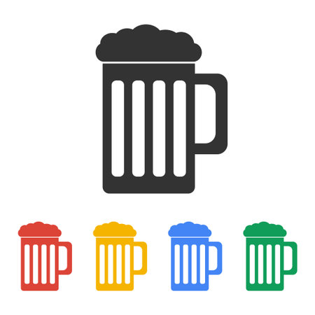Beer mug icon. Flat design style eps 10のイラスト素材