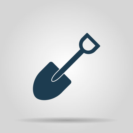 Shovel vector icon. Flat design style のイラスト素材